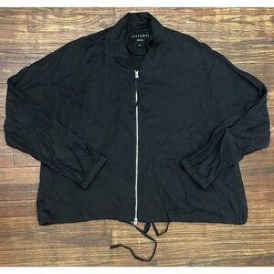 All Saints Women's Size Medium Black Box Bomber Jacket